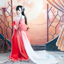 Ancient costume Hanfu super large Barbie doll 60cm 23 Joint white muscle can be changed for childrens birthday gift box