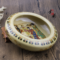 Special price Jingdezhen antique yellow glaze pen wash big and small calligraphy pen wash brush water bowl four treasure gift