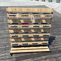 Shoe store double-sided Nakajima frame outdoor sports shoes display Zhongdao shoe rack double-sided shoe rack movable wooden Nakajima frame