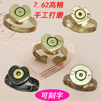 Bullet shell ring military love gift bing brother military travel jewelry hand polished 5.8 pure copper 7.62 high precision jewelry