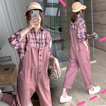 Pregnant women autumn suit fashion Korean autumn Net Red personality out thin strap shirt spicy mother two-piece tide