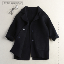 Boy Clothing Double-sided Jacket Boy Girl Girl Baby Giant Boy Cashmere Wool Top in a long Inn Wind