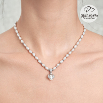 twelve Constellation Exclusive 925 pure silver natural pearl necklace with small crowdsourced light and luxurious necklace design sense lock bone chain