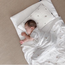 ins wind Korea quilted pillow newborn cute embroidered four seasons pillow towel baby cotton breathable baby flat pillow