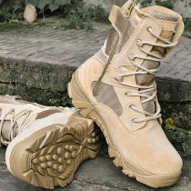 Military fans high boots combat boots training shoes men's special forces tactical boots desert boots spring and autumn hiking shoes non-slip wear-resistant