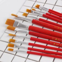 Childrens kindergarten painting flat head pens watercolor acrylic paint brush handmade graffiti painting No. 1-12