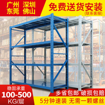 Warehouse shelf storage rack medium multi-layer household shelf heavy express rack display rack thickened storage iron rack