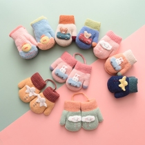 Baby gloves winter two-year-old baby Winter Children girl girl baby baby boy warm plus Velvet