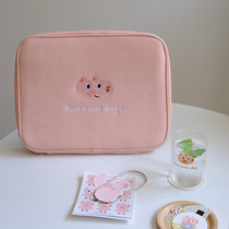 jobbo pig embroidery pink computer bag iPad bag mac notebook liner bag Cartoon original ins wind