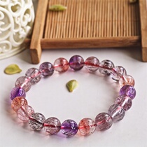 A picture and a thing Collection of natural super seven three-wheel backbone crystal amethyst bracelet is stronger than titanium crystal energy