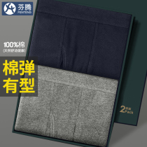Fenten 2 Dress Autumn Pants Mens Pure Cotton Autumn Winter Thin Section 100% Full Cotton Lining Pants Men Loose Base Warm Pants