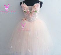 Simple adult childrens ballet performance costume pink long gauze skirt performance pettiskirt competition suit professional customization