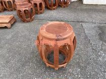 Vietnam mahogany furniture big fruit red sandalwood Myanmar Laos pear drum stool height 45cm Chinese glue Assembly
