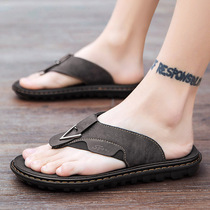 Summer Herringbone drag Men outdoor trendy beach sandals Outside Wearing Clip Feet Cool Drag Soft Bottom Non-slip Deodorant and Toes Slippers