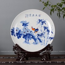 Jingdezhen ceramic pendulum disc hanging plate Home sitting plate Gift porcelain plate Ceramic decorative plate ornaments