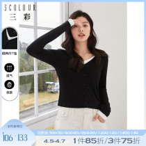 Three colorful Ruotidal Big Code womens clothing 2022 spring new V collar fake two casual temperament T-shirt hit bottom t woman