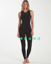 Billbong 1mm sleeveless one-piece surf cold suit Wet suit thin black snorkeling spring and autumn women