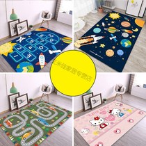 Cartoon carpet childrens room home living room cute princess boys and girls bedroom bedside carpet room full of carpet mat