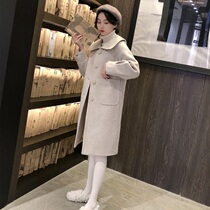 Niszi 2021 new autumn and winter woolen coat womens medium-length small man gentle and thickened woolen coat