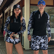 Korean diving suit zipper split long sleeve trousers swimsuit sunscreen quick-drying couple mens and womens jellyfish coat floating suit