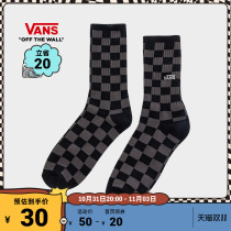 (Double 11) Vans Vans Official Black Charcoal Gray Checkerboard Mens Casual Stockings Skateboard Beginners