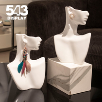 Earrings model display head mold props Jewelry store jewelry window display bust portrait earrings earrings photo