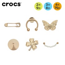 Crocs Carloch Chi Chi star accessories hole shoes flower three-dimensional pattern gold pin ring gold Rivet