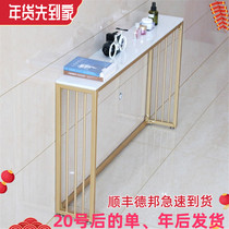 Light luxury marble radiator shelf sofa back long table living room against wall porch table narrow gap bookshelf