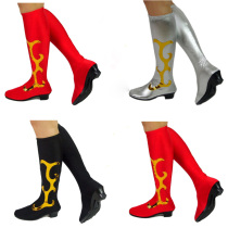 Tibetan boots Mongolian dance boots Womens dance boots Ethnic dance performance Red high elastic long tube