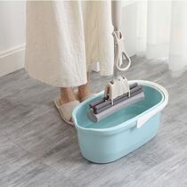 Thickened wide mouth rectangular wash mop bucket plastic rubber cotton mop wash hand-held flat mop bucket household water storage