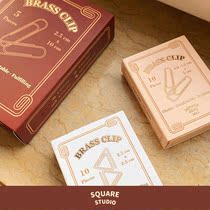 (Square Studio)Desk Series Brass paper clips Retro Multi-function Storage Bookmark Tag Account