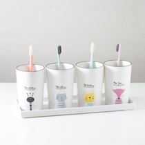 A family of four brush cups ins cute family of three court wash cup set ceramic toothbrush cup combination