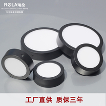 Black surface mounted downlight Ultra-thin led ceiling light Living room aisle bay window light Round modern simple small ceiling light