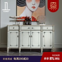 Wei Shili French light luxury court style solid wood sideboard integrated wall with door high-end storage cabinet E3 new product