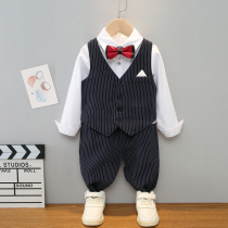 Childrens suit suit baby year old small suit Korean version of foreign boy handsome three-piece flower girl dress spring and autumn
