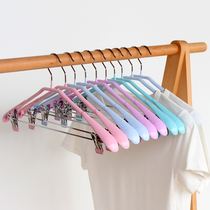 With clip integrated trouser rack household sweater hanger anti-deformation anti-skid jacket adult seamless Hanfu clothes rack