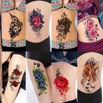 Simulation 3D flower scar cover tattoo stickers female waterproof long-lasting peach blossom rose lotus half-arm abdomen sexy stickers