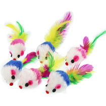 New feather simulation color fur kitty cat cat cat stick mouse kitten toy factory direct sale