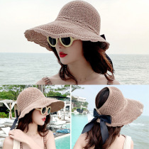 Spring and summer butterfly knife roof hat sunscreen beach cap tail hat retro straw hat