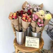 New Korean net red wake up flower bucket Aluminum bucket flower arrangement bucket Household flower bucket Handmade flower container Florist flower bucket
