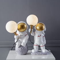 Nordic designer creative astronaut lunar exploration lamp simple personality bedside bedroom childrens room table lamp