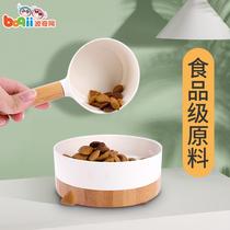 Boqi network Xiupu round handle food bamboo spoon Cat food shovel Dog food shovel Cat spoon universal spoon Pet supplies