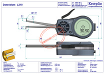 Spot German KROEPLIN digital display internal clamp gauge L210 10-30mm internal gauge