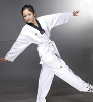 Taekwondo clothing long sleeve men and women Tai Chi training uniforms adult cotton suit black and white performance clothing for rent