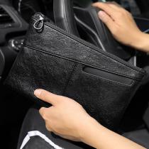 Mens bag handbag handbag casual genuine leather hand held with soft leather pure colour clip Tide Cards Business Envelope Bag Men handbags