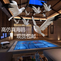 Mall atrium pendant simulation seagull wings white large seagull model venue decoration feather bird props