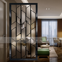 Customized screen partition art glass porch aisle background simple carved double-sided transparent shoe cabinet partition glass
