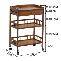 Mobile dining car multifunctional tea cart household kitchen rack wine truck three-layer trolley dining side car