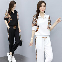 Sportswear suit womens spring autumn 2021 Summer new casual fashion Season clothing exploits moms 2022 less age