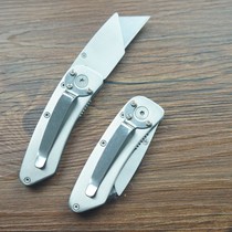 Stainless steel utility knife Electrician trapezoidal industrial wallpaper knife Heavy duty all-metal thickened folding knife All-steel